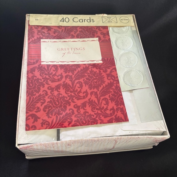 Vintage Red and White Holiday Card Set - Picture 1 of 3